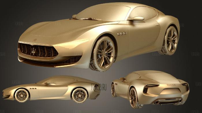 Maserati Alfieri Concept 2014 stl model for CNC