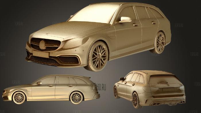 Mercedes Benz C63 AMG W205 Estate 2015 set stl model for CNC