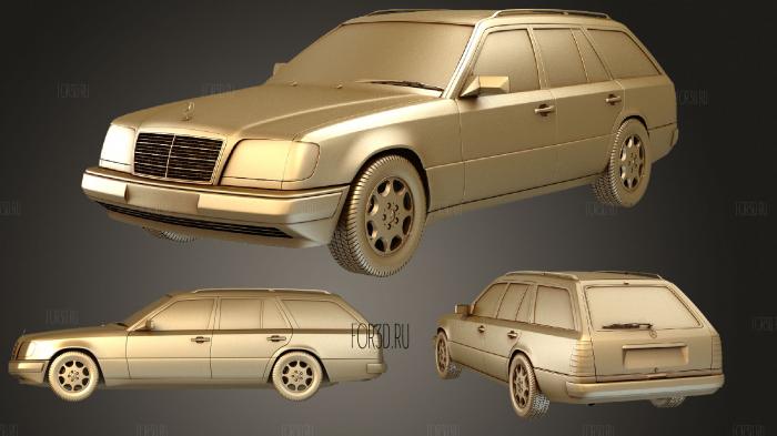 Mercedes Benz E class (Mk2) (S124) wagon 1993 stl model for CNC
