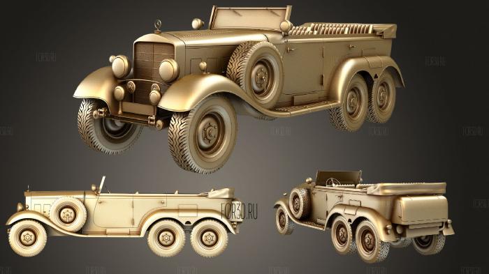 Mercedes Benz G4 Offroader 1939 stl model for CNC