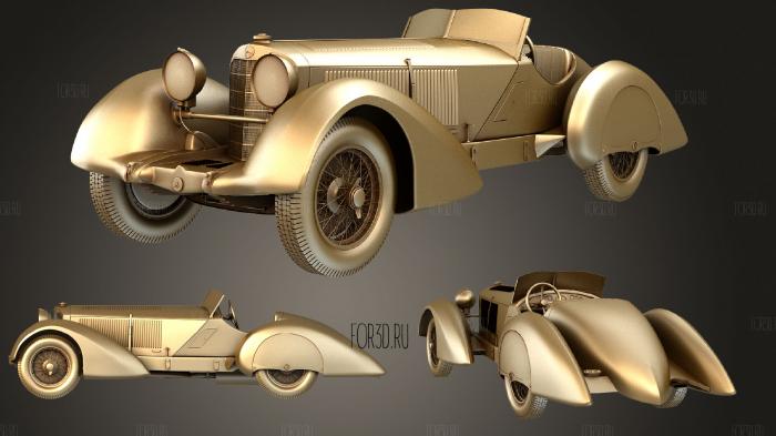 Mercedes Benz SSK Trossi Roadster 1930 stl model for CNC