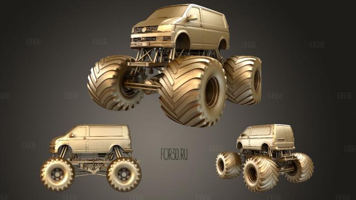 Monster truck vw transporter 3d stl модель для ЧПУ