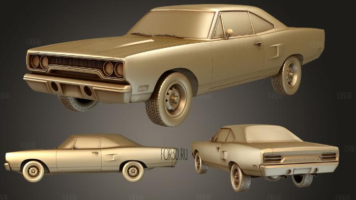 Plymouth Road Runner 1970 stl model for CNC