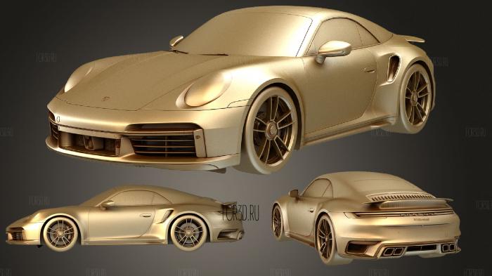 Porsche 911 Turbo S Cabrio 2021 stl model for CNC