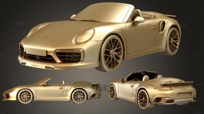 Porsche 911 Turbo S Convertible 2016 set stl model for CNC