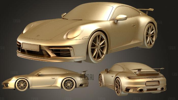 Porsche 911 carrera aerokit 2020 3d stl модель для ЧПУ