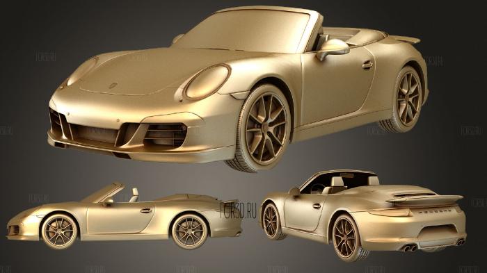 Porsche 911 exclusive cabrio stl model for CNC