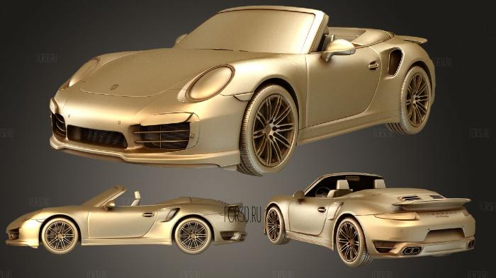 Porsche 911 turbo cabrio 2014 stl model for CNC