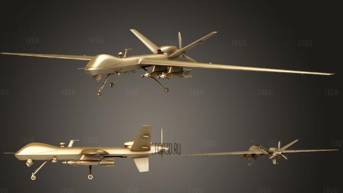 Reaper MQ 9 US Drone Predator stl model for CNC