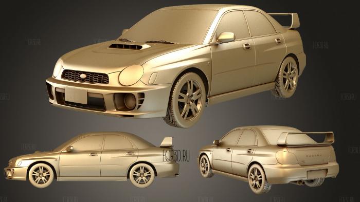 Subaru Impreza STi 2001 set stl model for CNC