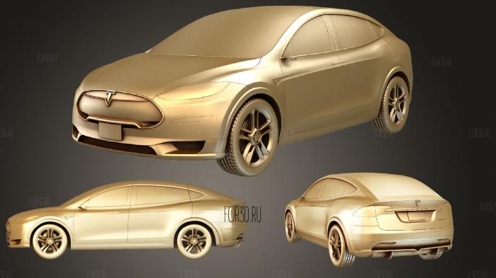 Tesla X Prototype 2012 studio stl model for CNC