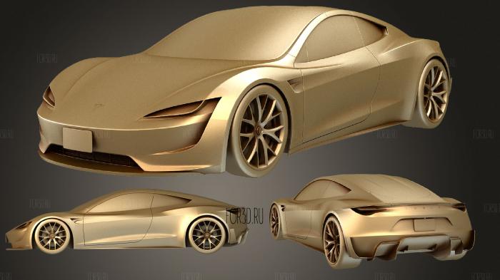 Tesla Roadster 2020 stl model for CNC