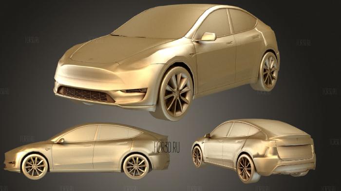 Tesla Y AWD Черный с шасси 3d stl модель для ЧПУ