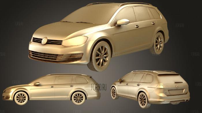 Volkswagen Golf (Mk7) variant HQinterior 2013 stl model for CNC