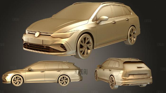 Volkswagen Golf Variant R line 2021 stl model for CNC