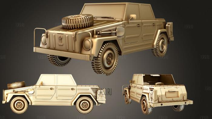 VW Type 181 with interior Army stl model for CNC