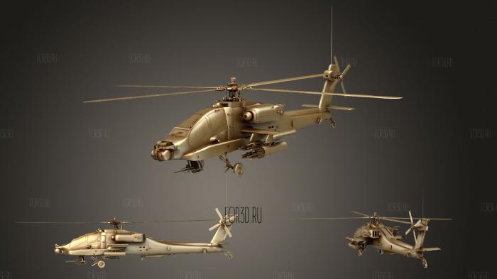 AH 64A Apache Helicopter stl model for CNC