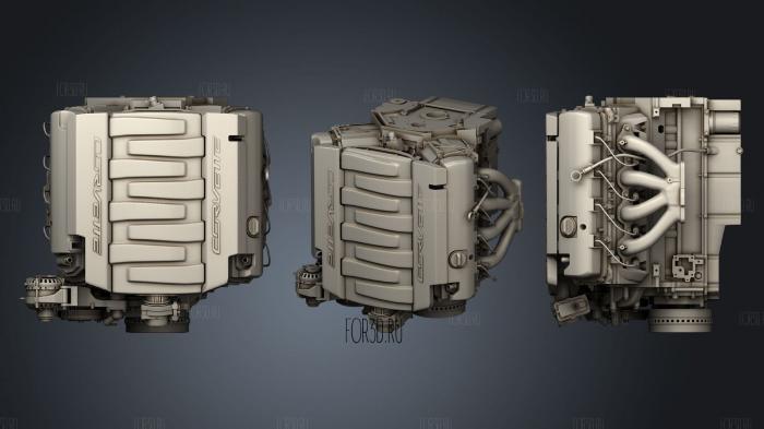 Chevrolet Corvette V8 Engine stl model for CNC