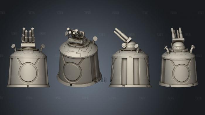 cyberhex scatter turret stl model for CNC