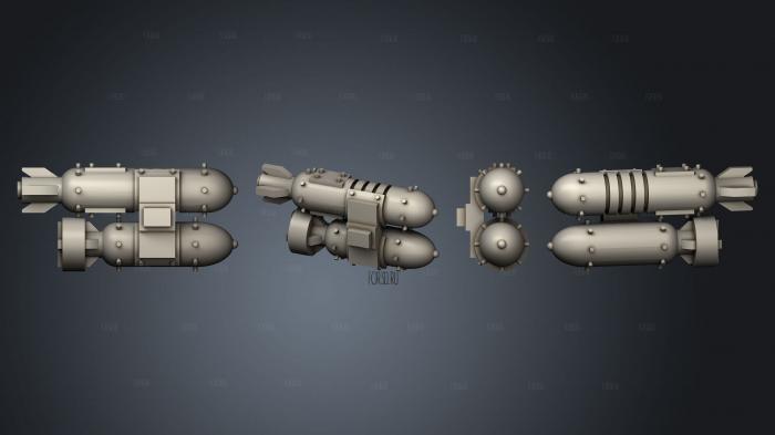 ork weapons bits Double Bomm A B stl model for CNC