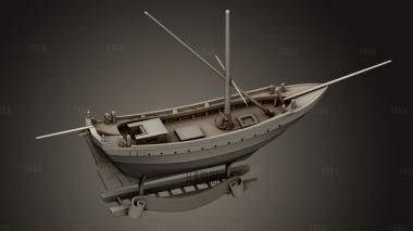 Парусник 3d stl модель для ЧПУ