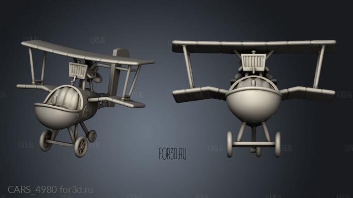 Dastardly Klunk Plane stl model for CNC