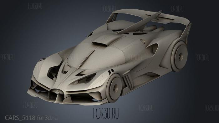 Bugatti Bolide Concept stl model for CNC