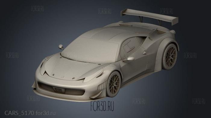 Ferrari 458 GT3 stl model for CNC