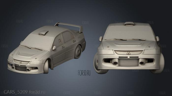 Mitsubishi Lancer EVO IX stl model for CNC