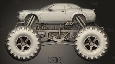 Монстр-Трак Dodge Challenger 3d stl модель для ЧПУ