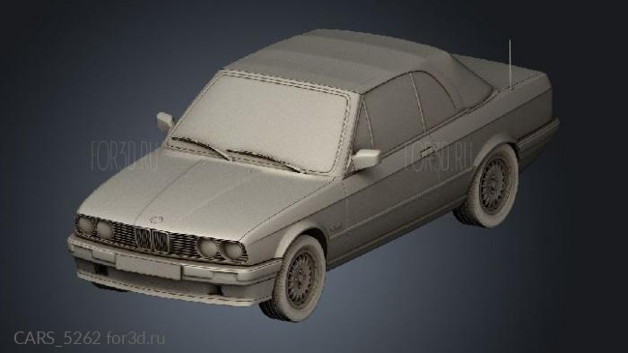 BMW 3 E30 convertible 1990 stl model for CNC