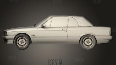 BMW 3 E30 с откидным верхом 1990 3d stl модель для ЧПУ