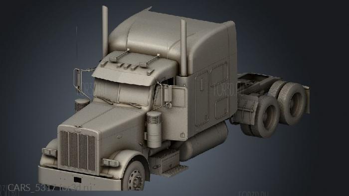 peterbilt 379 with interior stl model for CNC