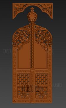 Царские врата с витиеватыми узорами и ангелами 3d stl модель для ЧПУ