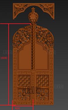 Царские врата с витиеватыми узорами и ангелами 3d stl модель для ЧПУ