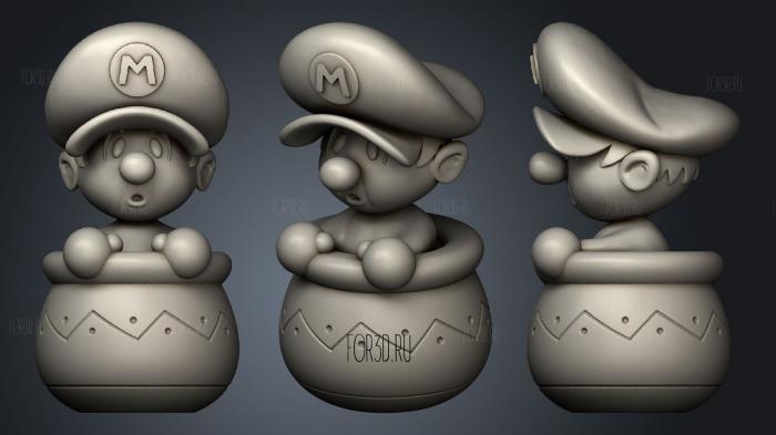 Baby Mario stl model for CNC