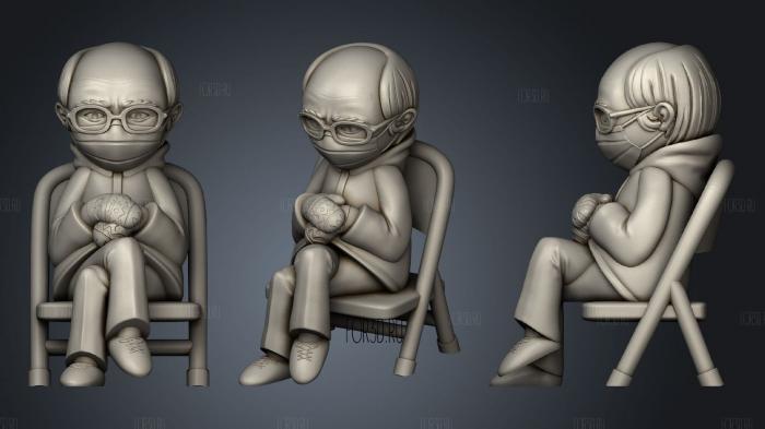Bernie Sanders Foldable Chair Meme Cartoon Version stl model for CNC