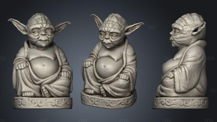 Buddha Yoda stl model for CNC