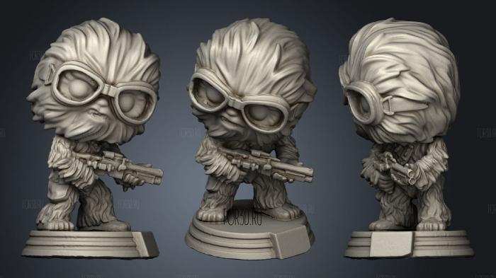 Funko Chewbacca stl model for CNC