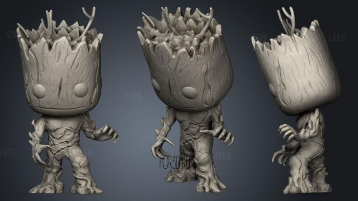 Funko Groot stl model for CNC