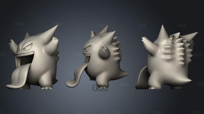 Gengar 2 stl model for CNC