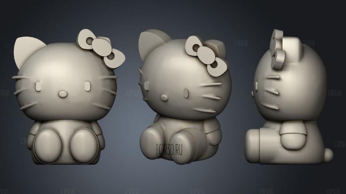Hello Kitty 3d stl модель для ЧПУ