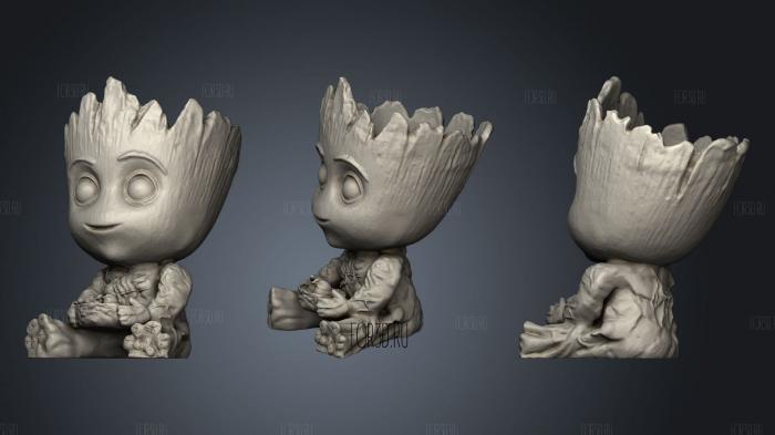 New baby groot stl model for CNC