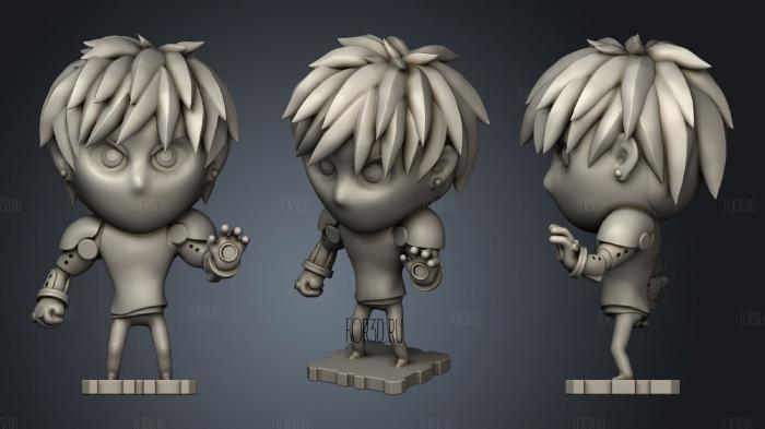 One punch man genos plakit2 series stl model for CNC