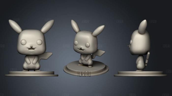 Pikachu Funko Pop stl model for CNC