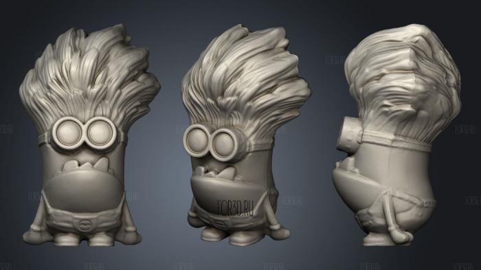 Purple Haired Minion stl model for CNC