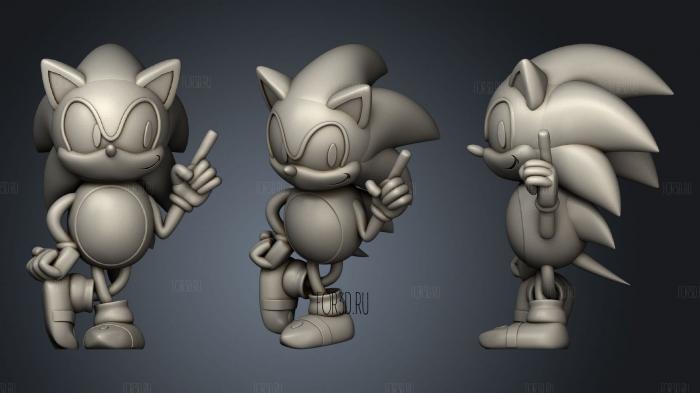 Sonic the Hedgehog stl model for CNC
