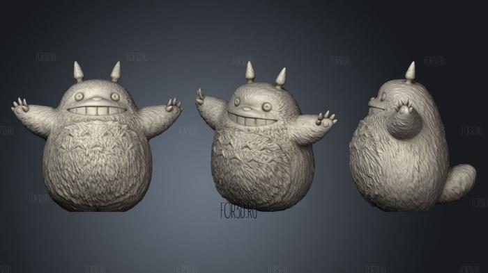 Totoro 2 stl model for CNC
