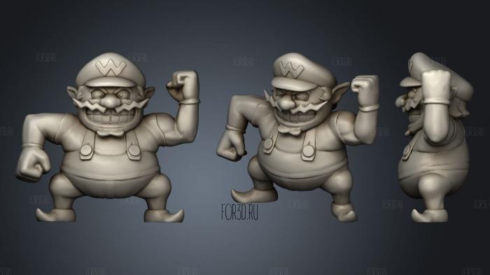 Wario waluigi stl model for CNC