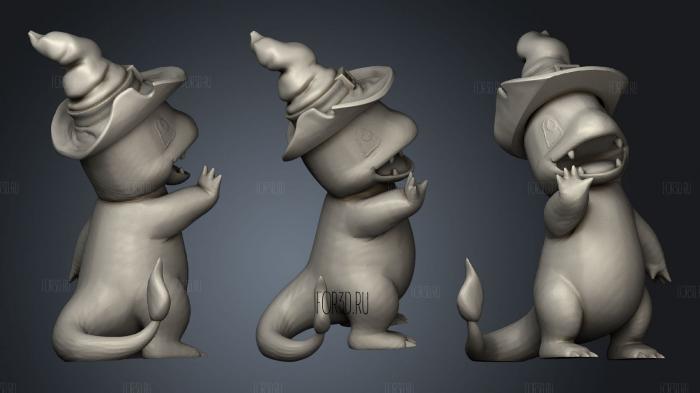 Witchy Charmander stl model for CNC